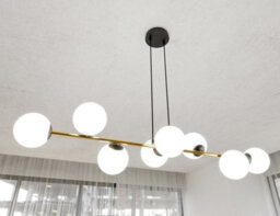 Emibig Lighting Emibig Gravity Pendant Lamp 8 X E14  Black, Gold With White Shade - thumbnail 8