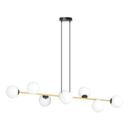 Emibig Lighting Emibig Gravity Pendant Lamp 8 X E14  Black, Gold With White Shade - thumbnail 1