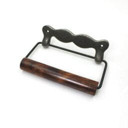 Oakcrafts - Antique Cast Iron Wire Toilet Roll Holder - 140mm - thumbnail 1