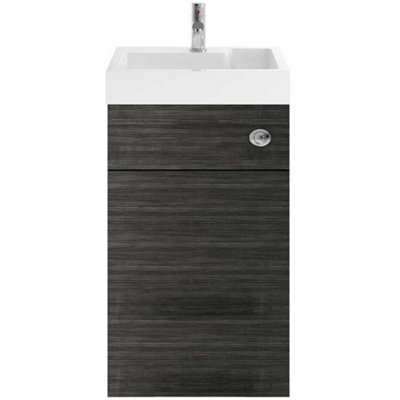 Nuie Athena 500mm 2-In-1 Hacienda Black Toilet & Basin Vanity Unit - image 1