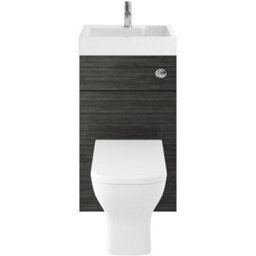 Nuie Athena 500mm 2-In-1 Hacienda Black Toilet & Basin Vanity Unit - thumbnail 2