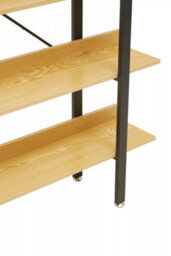 Orsina 5 Tier Light Yellow Shelves & Black Frame Shelf Unit,bookcase Shelving,display Unit With Wooden Shelves - thumbnail 8
