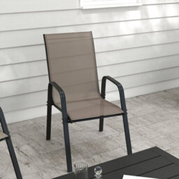 Outsunny Set Of 4 Garden Dining Chair Set Outdoor W/ High Back, Grey - thumbnail 7