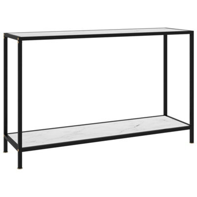 Berkfield Console Table White 120X35X75 Cm Tempered Glass - image 1
