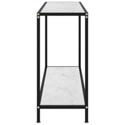 Berkfield Console Table White 120X35X75 Cm Tempered Glass - thumbnail 3