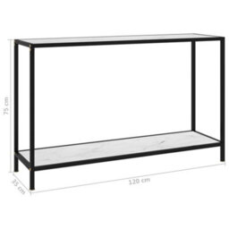 Berkfield Console Table White 120X35X75 Cm Tempered Glass - thumbnail 6