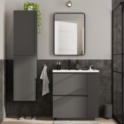 GoodHome Levanna Matt Dark Grey Freestanding Vanity Unit & Basin Set (W)800mm (H)850mm - thumbnail 6