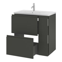 GoodHome Levanna Matt Dark Grey Freestanding Vanity Unit & Basin Set (W)800mm (H)850mm - thumbnail 3