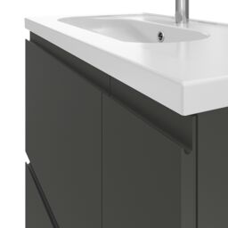 GoodHome Levanna Matt Dark Grey Freestanding Vanity Unit & Basin Set (W)800mm (H)850mm - thumbnail 4