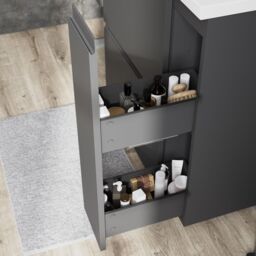 GoodHome Levanna Matt Dark Grey Freestanding Vanity Unit & Basin Set (W)800mm (H)850mm - thumbnail 9