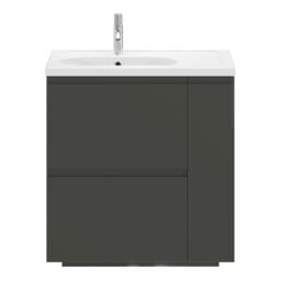 GoodHome Levanna Matt Dark Grey Freestanding Vanity Unit & Basin Set (W)800mm (H)850mm - thumbnail 2