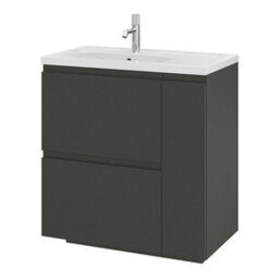 GoodHome Levanna Matt Dark Grey Freestanding Vanity Unit & Basin Set (W)800mm (H)850mm - thumbnail 1