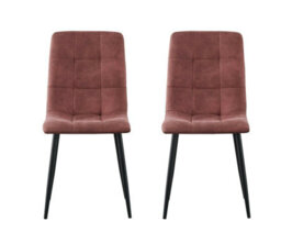 Mcc Direct Henri Faux Suede Leather Dining Chairs Set Of 4 Pink - thumbnail 4