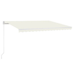 Berkfield Manual Retractable Awning With Led 400X350 Cm Cream - thumbnail 2