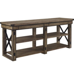 "Gr8 Home Dorel Rustic Grey Wildwood Tv Stand Veneer Table Furniture Shelves For Up To 65""" - thumbnail 3