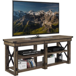 "Gr8 Home Dorel Rustic Grey Wildwood Tv Stand Veneer Table Furniture Shelves For Up To 65""" - thumbnail 2