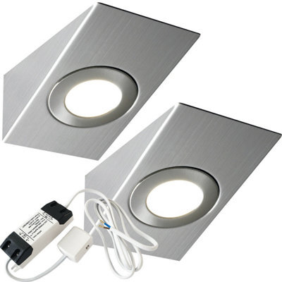 Brushed Nickel Under Cabinet Kitchen Light Kit With Natural White Led - 2 Pack - image 1