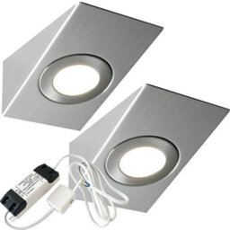 Brushed Nickel Under Cabinet Kitchen Light Kit With Natural White Led - 2 Pack - thumbnail 1