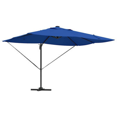 Berkfield Sturdy Cantilever Roma Parasol With Leds Azure Blue 352X251X265 Cm Aluminium - image 1