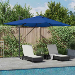 Berkfield Sturdy Cantilever Roma Parasol With Leds Azure Blue 352X251X265 Cm Aluminium - thumbnail 2