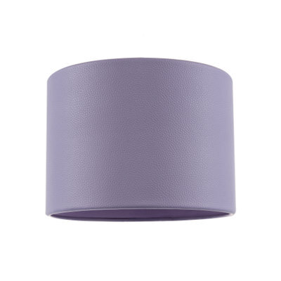 Happy Homewares Classic Soft Lilac Faux Leather Lamp Shade With Inner Cotton Lining - image 1