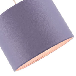 Happy Homewares Classic Soft Lilac Faux Leather Lamp Shade With Inner Cotton Lining - thumbnail 3