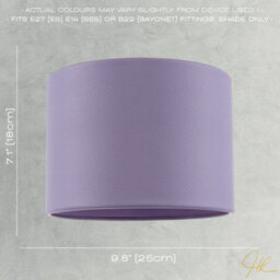 Happy Homewares Classic Soft Lilac Faux Leather Lamp Shade With Inner Cotton Lining - thumbnail 7