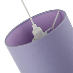 Happy Homewares Classic Soft Lilac Faux Leather Lamp Shade With Inner Cotton Lining - thumbnail 4