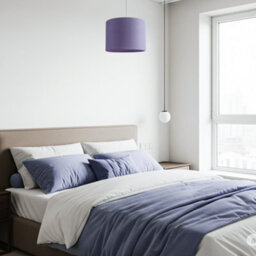 Happy Homewares Classic Soft Lilac Faux Leather Lamp Shade With Inner Cotton Lining - thumbnail 6