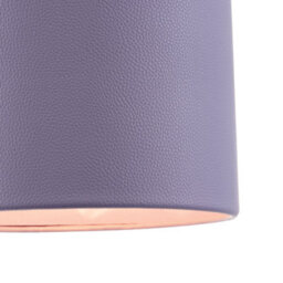 Happy Homewares Classic Soft Lilac Faux Leather Lamp Shade With Inner Cotton Lining - thumbnail 5