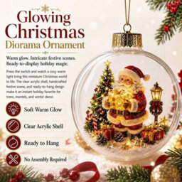 Amorly Led Light Up Christmas Globe Ornament, Clear Hanging Ball Bauble With Inner Scene, Christmas Tree Home Holiday Decoration - thumbnail 5