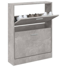 Berkfield Shoe Cabinet Concrete Grey 59X17X81 Cm Engineered Wood - thumbnail 3