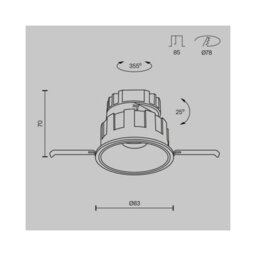 Luminosa Lighting Luminosa Wise Recessed Downlight Black 3000K 570Lm - thumbnail 2