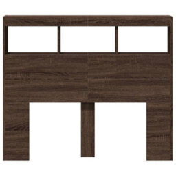 Berkfield Headboard Cabinet With Led Brown Oak 120X17X102 Cm - thumbnail 4