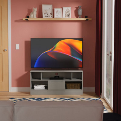 Messina Matt Dusk Grey Tv Stand With 2 Shelves & 1 Drawers, (H)49.5Cm X (W)109.1Cm X (D)40Cm - image 1