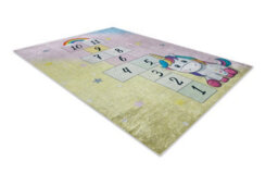 RugsX Bambino 54060 Washing Carpet Unicorn, Hopscotch For Children Anti-Slip - Pink 80X150 Cm - thumbnail 3