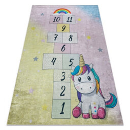 RugsX Bambino 54060 Washing Carpet Unicorn, Hopscotch For Children Anti-Slip - Pink 80X150 Cm - thumbnail 4