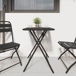 Berkfield Foldable Garden Table - Anthracite - 55X55X73 Cm - Steel - thumbnail 3