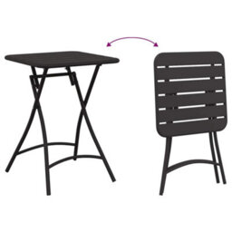 Berkfield Foldable Garden Table - Anthracite - 55X55X73 Cm - Steel - thumbnail 9