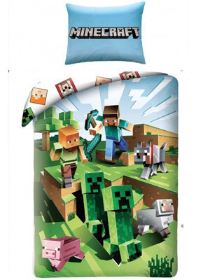 Minecraft Battle Single 100% Cotton Duvet Cover Set - European Size - image 1