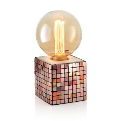 Auraglow Mysa Mosaic Effect Stone Table Desk Lamp - Soho - Table Lamp Only - image 1