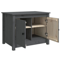 Berkfield Coffee Table Grey 71X49X55 Cm Solid Wood Pine - thumbnail 7