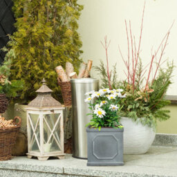 Idealist™ 22Cm Planter, Grey Reinforced Stone Chelsea Planter Box, Square Small Garden Planter, Faux Lead Outdoor Plant Pot - thumbnail 9