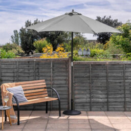 Harbour Housewares Wooden Garden Parasol - 2.7M - Grey - thumbnail 6