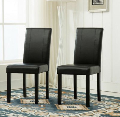 MCC Direct Set Of 2 Leather Dining Chairs Black By Mcc - image 1