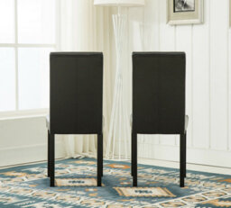 MCC Direct Set Of 2 Leather Dining Chairs Black By Mcc - thumbnail 4