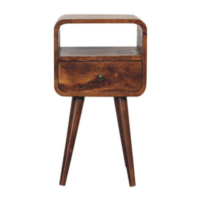 Artisan Furniture Solid Wood Mini Chestnut Curve Open Bedside - image 1