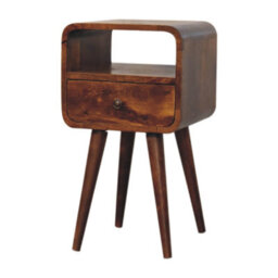 Artisan Furniture Solid Wood Mini Chestnut Curve Open Bedside - thumbnail 3