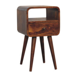 Artisan Furniture Solid Wood Mini Chestnut Curve Open Bedside - thumbnail 2