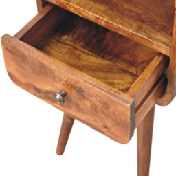 Artisan Furniture Solid Wood Mini Chestnut Curve Open Bedside - thumbnail 6
